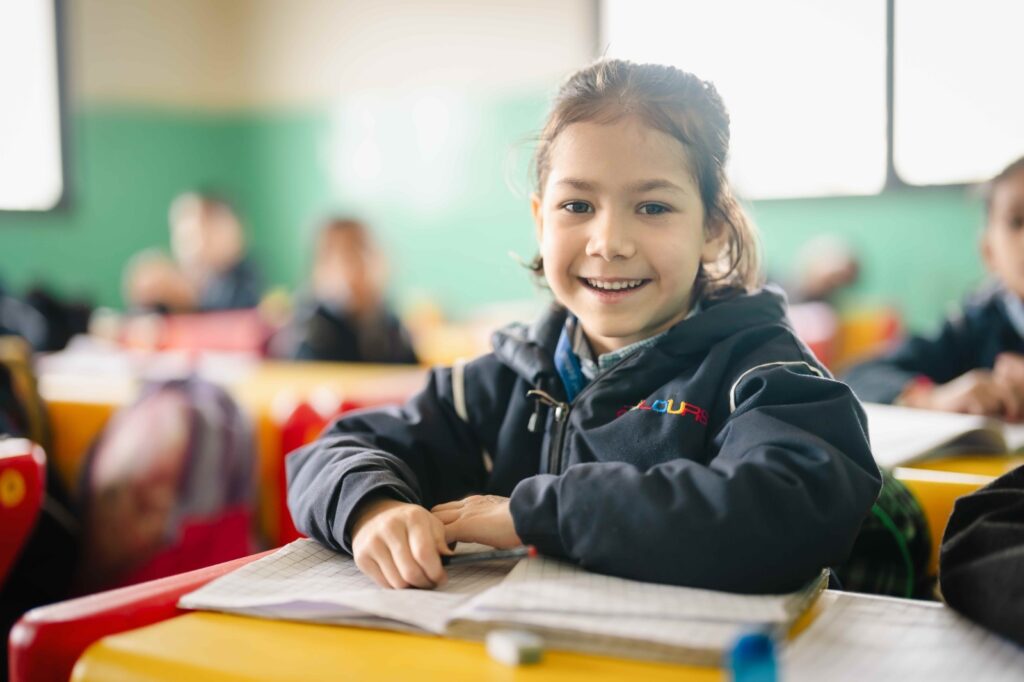 Students studying in smart classroom at Colours International School Jaipur