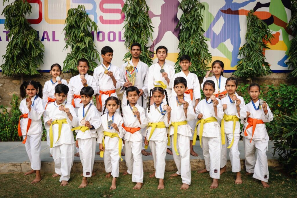 Students participating in school activities at Colours School Jaipur
